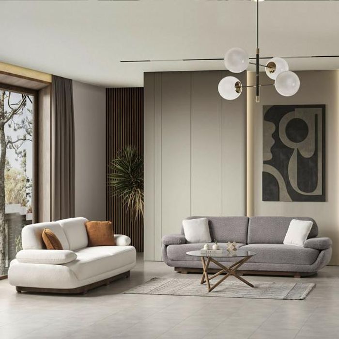 Sofagarnitur Polstermöbel Sofa Set Wohnzimmer Designer 3+3 Couch Sofas