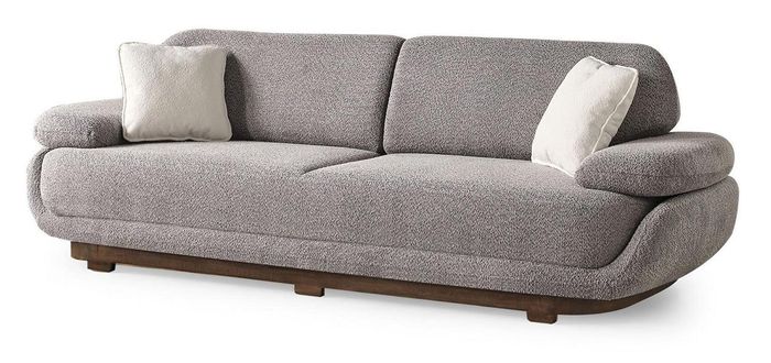 Grau Dreisitzer Sofa Couch Polstermöbel Moderne Design Textil Einrichtung