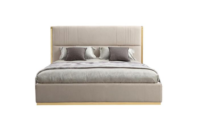Bett Möbel Beige Schlafzimmer Möbel Design Betten Luxus Möbel Modern Holz Neu