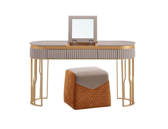 Designer Beiger Schminktisch Moderner Holztisch Luxus Schlafzimmer Möbel