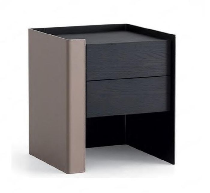 Schwarzer Nachttisch Designer Nachtkonsole Schlafzimmer Holz Möbel Neu