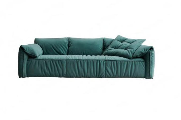 Designer Blaues Sofa 3-Sitzer Couch Wohnzimmer Sitz Möbel Textil Sofas