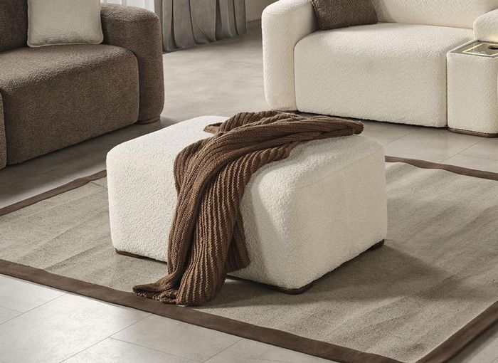 Weiß Puff Sitzpouf Sitzkissen Fußhocker Hocker Sitzhocker Rechteckig