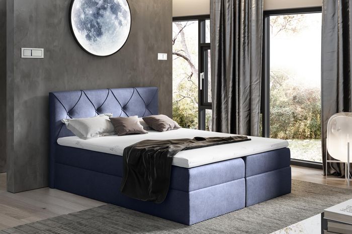 Hotel Modern Bett Schlafzimmer Betten 200x200 Boxspringbett Textil Design Doppel
