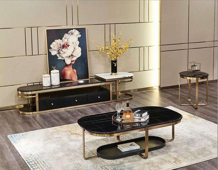 Wohnzimmer Set Sidebaord Couchtisch Beistelltisch Tisch 3tlg. Komplett Garnitur