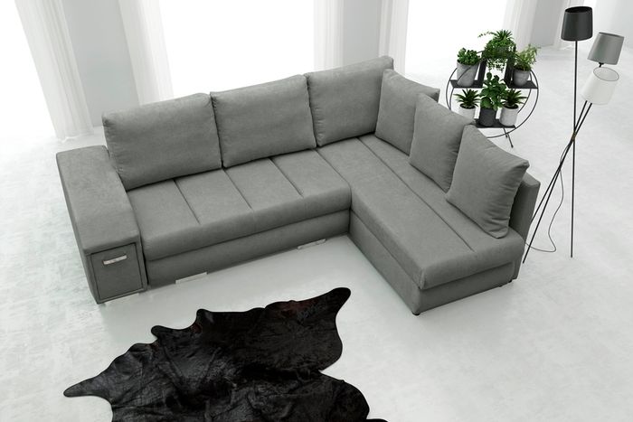 Schlafsofas Wohnlandschaft Sofa Couch Eck Sofas Garnitur Polster Ecke Stoff Neu