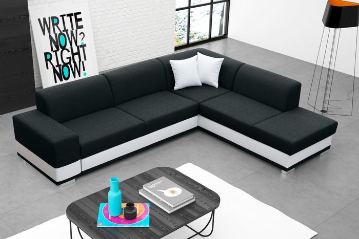 Sofa Schlafsofa Designer Sofa mit Bettfunktion + Bettkasten Ecksofa Couch NEU
