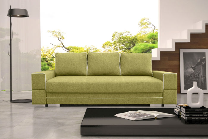 Schlafsofa Klappcouch 3-Sitzer Schlaffunktion + Bettkasten Couch Sofa Klappsofa