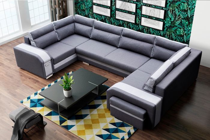XXL Wohnlandschaft Ecksofa Sofa Couch Polster Garnitur Ecke Designer U-Form Neu
