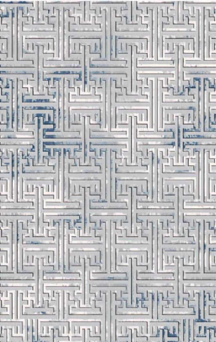 Wohnzimmerteppich Teppich Bodenteppich Kurzflor Geometrisches Muster Blau