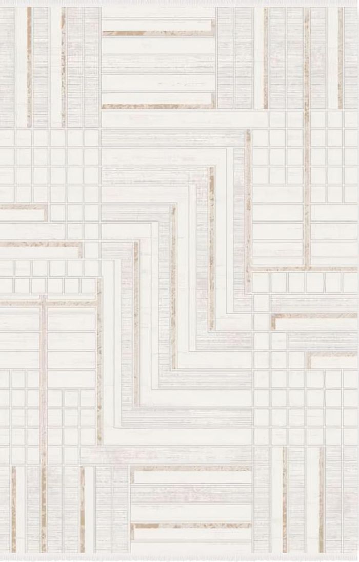 Kunstfaserteppich Kurzflor Bodenbelag Teppich Geometrische Muster Braun