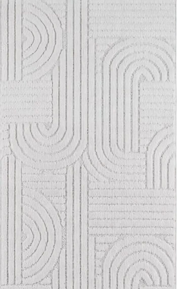 Teppich Wohnzimmerteppich Geometrisches Design Abstrakte Optik Weiß