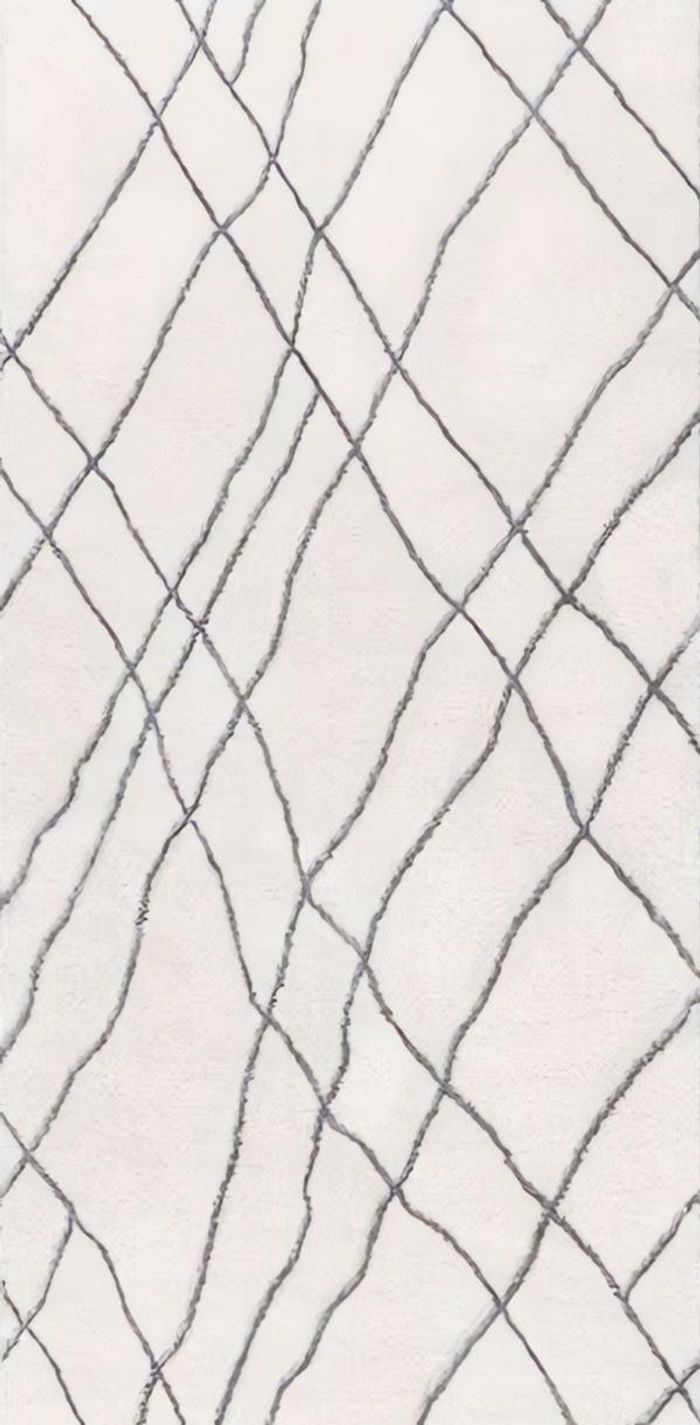 Weiß Teppich Wohnzimmerteppich Kunstteppich Kurzflor Blau Linien Muster