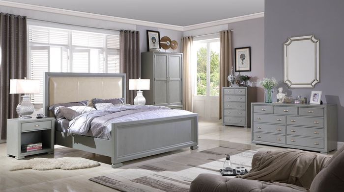 Bett Nachttisch Kommode 6 tlg. Schlafzimmer Set Design Moderne Luxus Möbel Neu