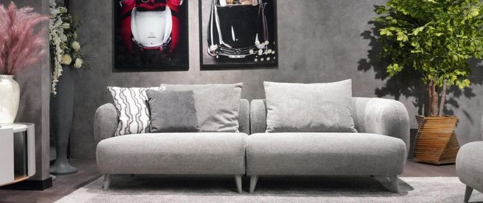 Luxus Sofa 3 - sitzer Design Grau farbe weiche Sofa Polster Textil Big xxl