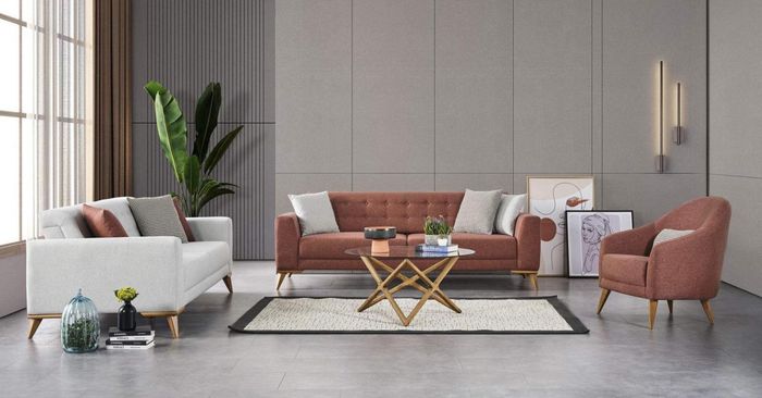 Wohnzimmer set Stilvoll Sofagarnitur 3+3+1 Sitzer Luxus Couchen Sofa Möbel