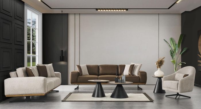 Sofagarnitur 4+3+1 Sitz Luxus Möbel Sofas Wohnzimmer Couch Sofa 3tlg