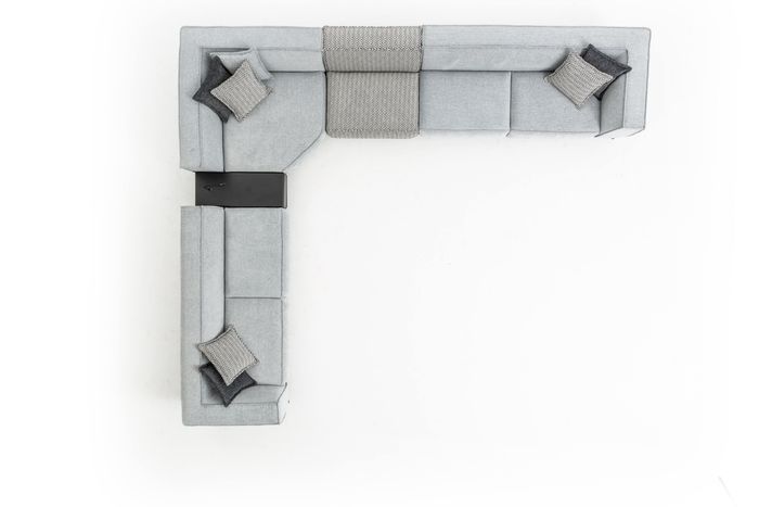 Ecksofa Textil Modern Design Polster Sofa 430x375cm Couch L form Sofas