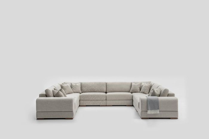 Sofa U Form Modern Design Luxus Wohnzimmer Big Grau Ecksofa Neu