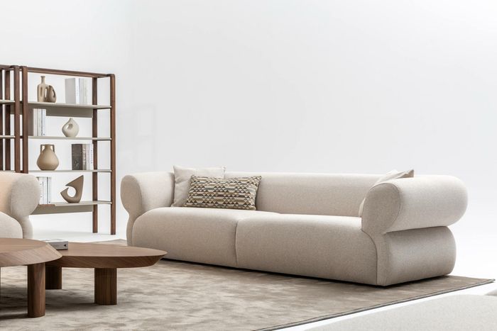 Sofa 3 Sitzer Beige Dreisitzer big 250cm Sofas Couch Luxus Möbel Neu