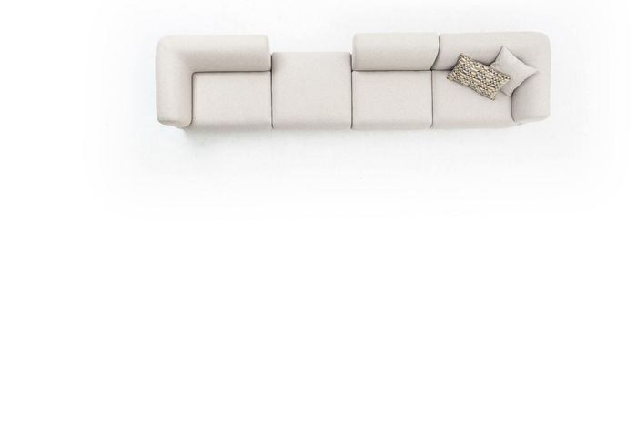 Sofa Beige Wohnzimmer Modern Stil Sofa 6 Sitzer Möbel Textil 430cm