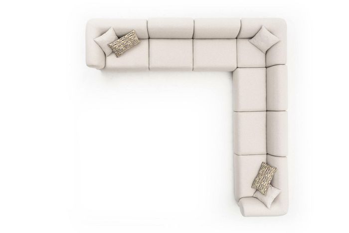 Sofa L-Form Polster Couch Wohnzimmer Modern Möbel 405x405cm Sofas Ecksofa