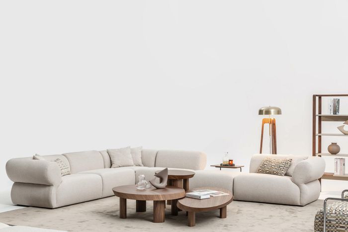 Gemütliches Ecksofa L-Form Beige Polstersofa Wohnlandschaft Couch Neu