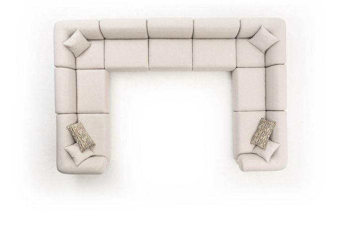 Ecksofa U-Form Luxus Wohnzimmer Stil Modern Polstersofa Textil