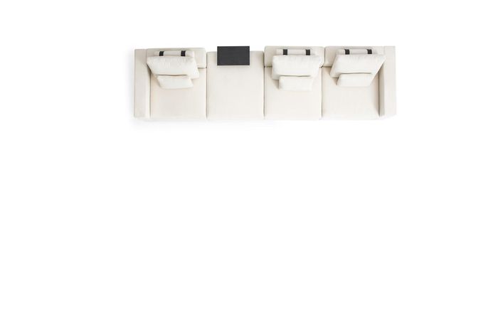 Sofa Weißer Sechssitzer Wohnzimmermöbel Luxus Couchen Stoff Möbel