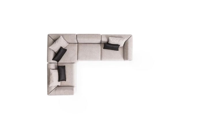 L-förmiges Sofa Beige Eckcouch Wohnzimmermöbel Polstersofa Textil Neu