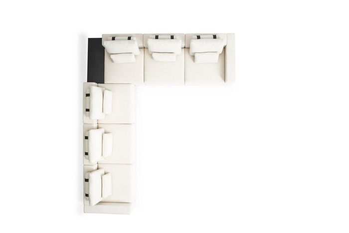 L-Form Weiße Couch Wohnzimmerkombination Ecksofaset Eckcouchgruppe Sofa