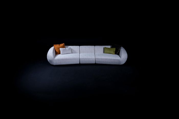 Polstermöbel Sechssitzer Wohnzimmer Couch Textil Sofas Moderne Möbel