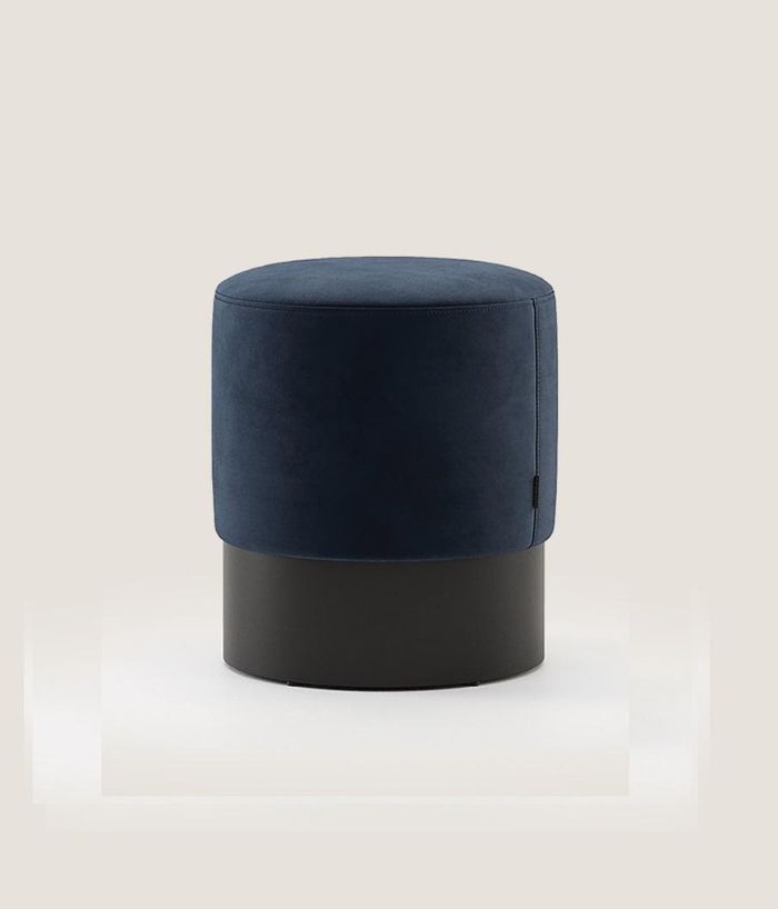Runder Blauer Sitzhocker Luxus Schlafzimmer Moderne Beistellhocker