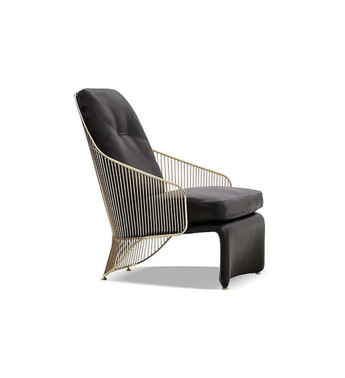 Designer Wohnzimmer Sessel Schwarzer Einsitzer Lounge Polster Möbel