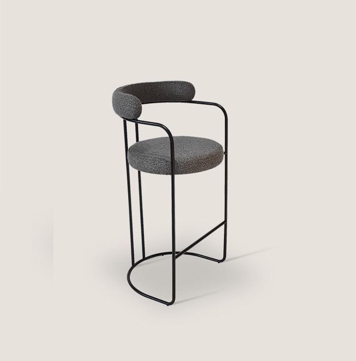 Grauer Luxus Edelstahl Barhocker Designer Bar Möbel Stuhl Hocker Gestell