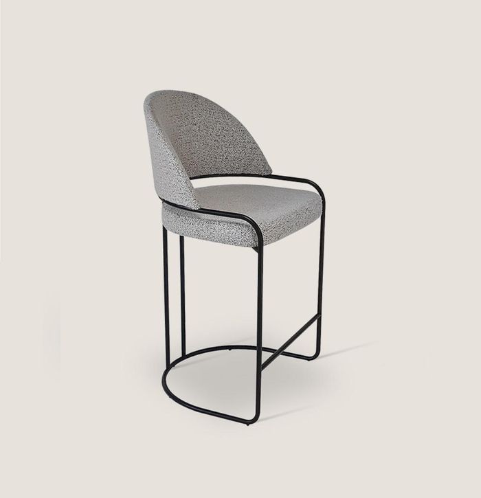 Grauer Barhocker Mit Edelstahlfüßen Esszimmerstuhl Hohe Design Stühle