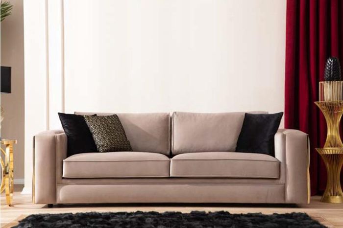Sofa 3 Sitzer Textil Sofas Couch Polster Luxus Möbel Moderner Dreisitzer Neu