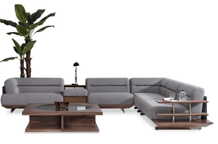 Modernen Wohnzimmer Set Ecksofa L-Form Sessel mit Couchtisch Luxus Designen
