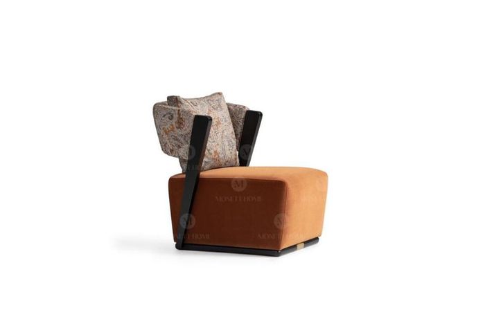 Sessel Ohrensessel Cocktailsessel Relaxsessel Orange Stoff Modern Sitz
