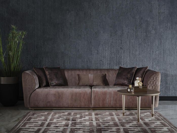 Dreisitzer Sofa 3 Sitzer Polstersofa Stoffsofa Moderne Braun Sofas