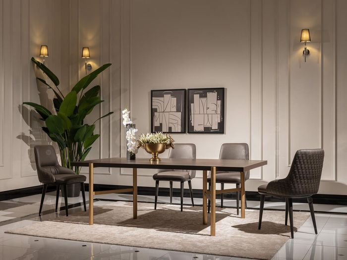 Essgruppe Essecke Esszimmer 7tlg Esstisch Stühle Braun Esszimmermöbel