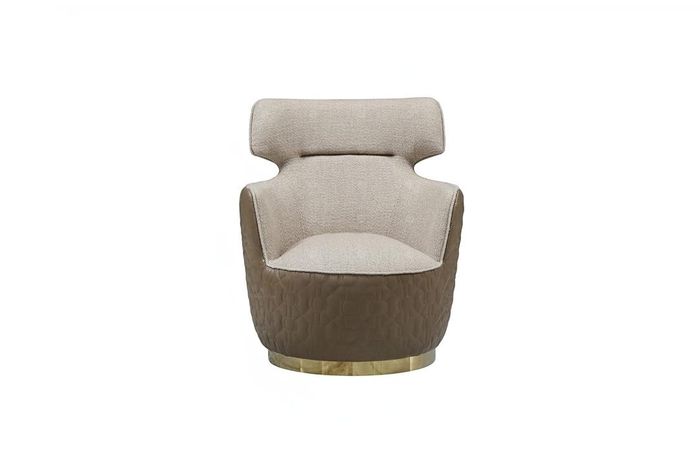 Ohrensessel Sessel Stoff Sitzer Einsitzer Beige Clubsessel Moderne