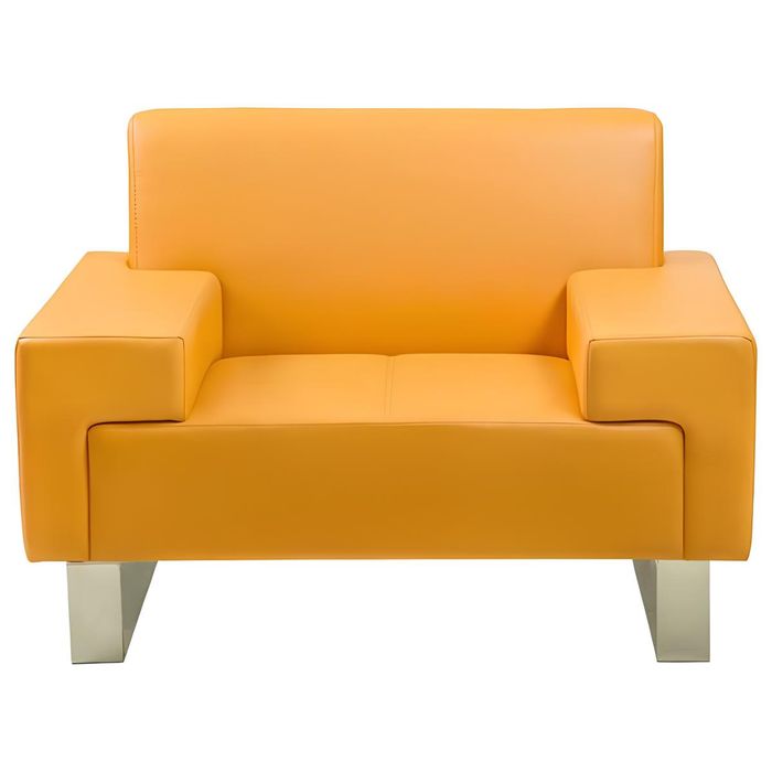 Gelber Sessel Designer Einsitzer Couch Ledersessel Lounge 1-Sitzer