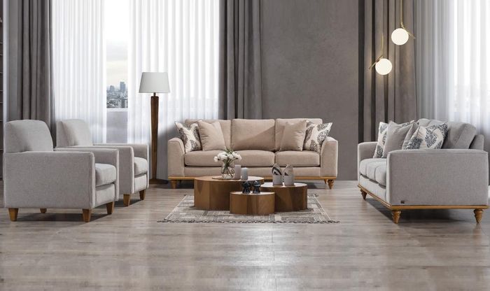 Wohnzimmer Set 4tlg 2x Sofa Dreisitzer Design 2x Sessel Modern Neu Möbel