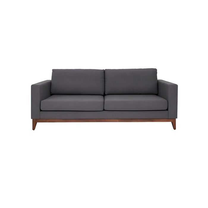 Grauer Zweisitzer Designer 2-Sitzer Couch Wohnzimmer Textil Polstersofa