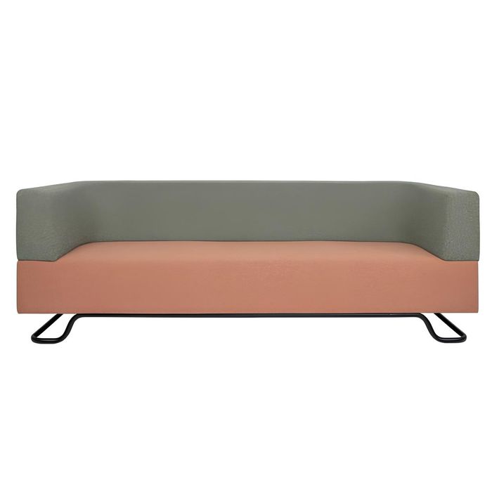 Zweifarbiges Sofa Grüner 3-Sitzer Polster Wohnzimmer Designer Couch