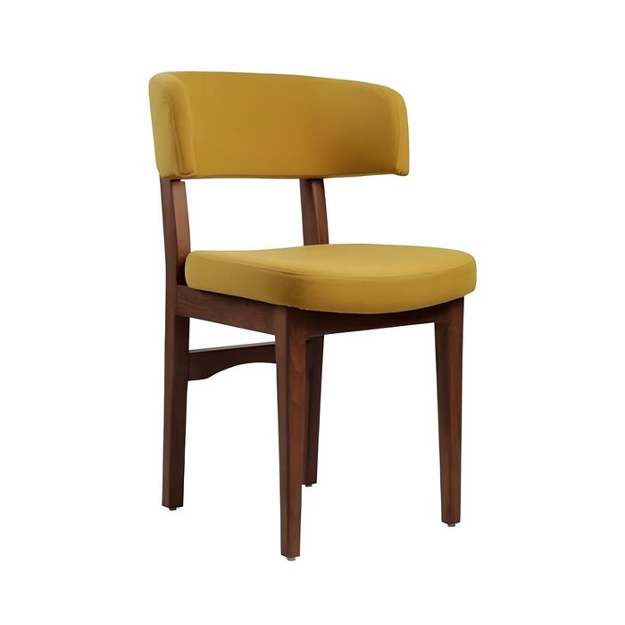 Gelb-Brauner Esszimmer Stuhl Designer Lehnstuhl Wohnzimmer 1-Sitzer Neu