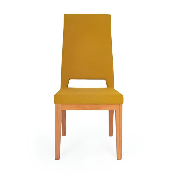Gelber Esszimmerstuhl Wohnzimmer Einsitzer Holzfüße Moderne Stühle Stuhl