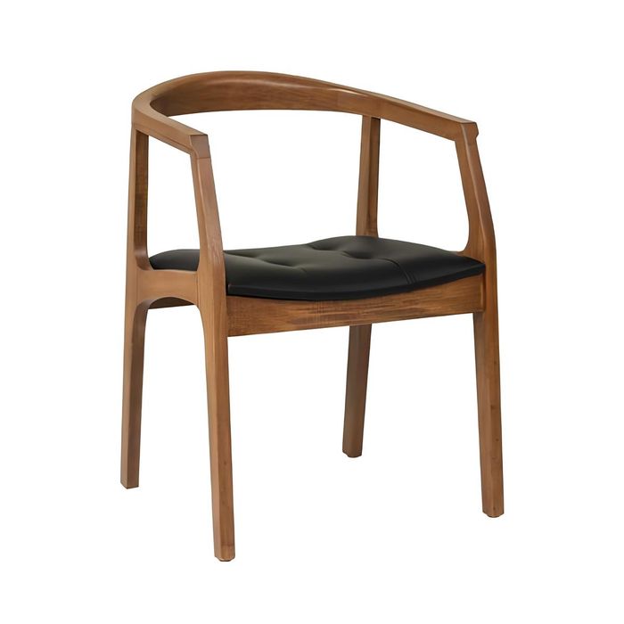 Stilvoller Holzstuhl Esszimmerstühle Brauner Einsitzer Luxus 1-Sitzer Sessel