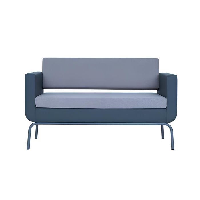 Graues Polster Sofa Designer 2-Sitzer Kunstleder 2-er Couch Modern Neu